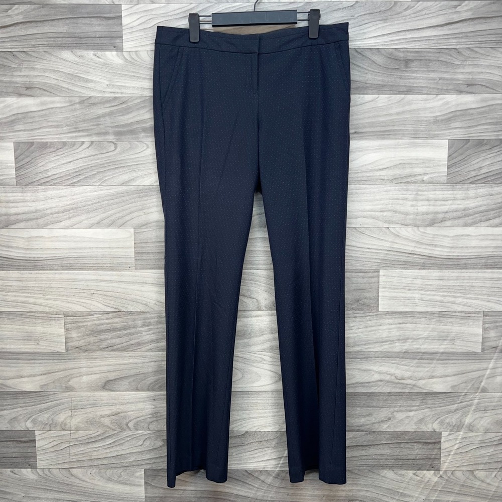 Express‎ Columnist Dress Pants Womens 8R Blue Polka Dot Mid Rise Formal Business